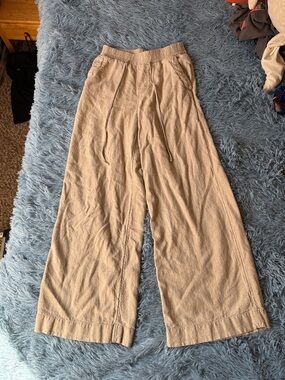a new day Cream Khaki Comfy Linen Pants XS